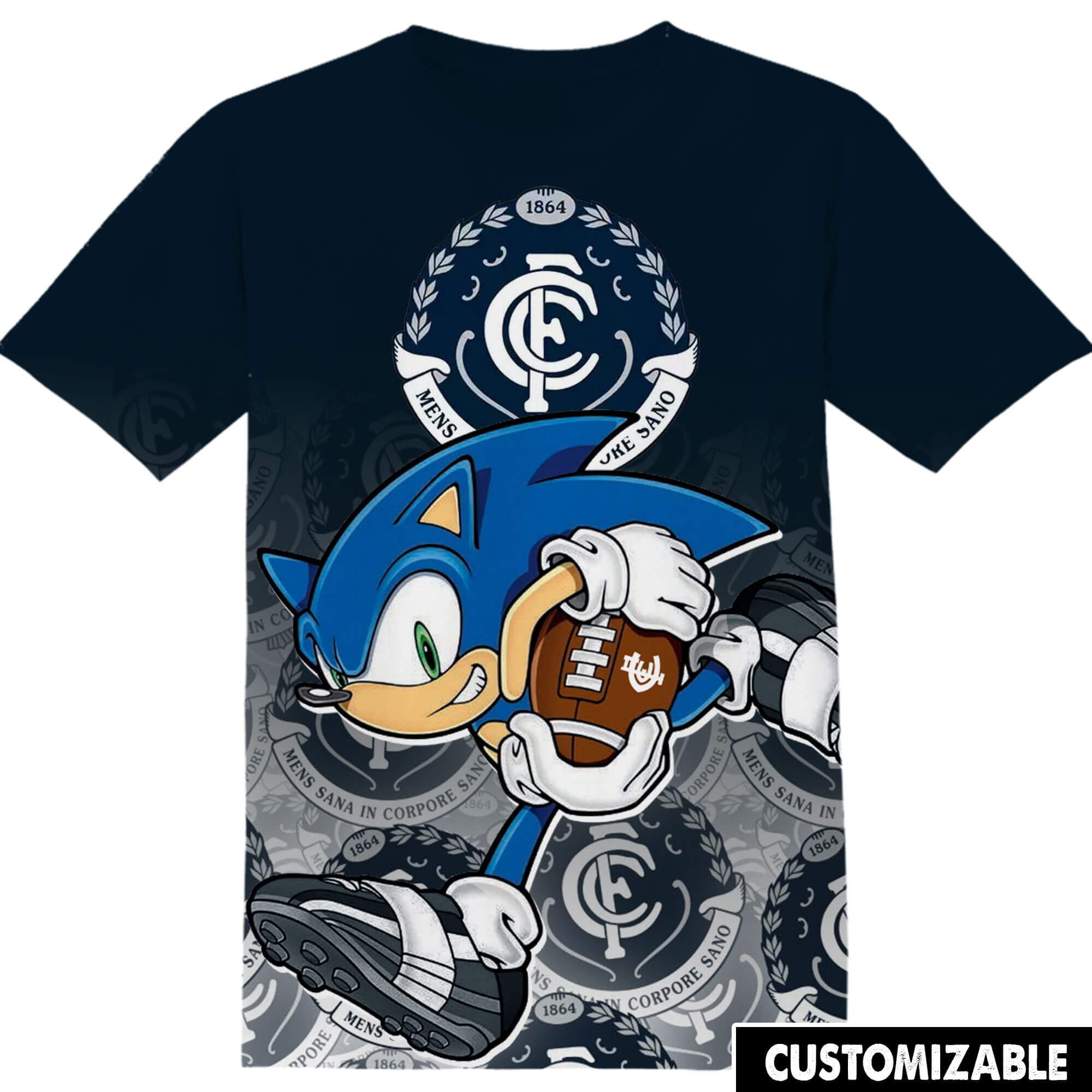 AFL Carlton Sonic the Hedgehog Tshirt Adult And Kid Tshirt – Minisgiftshop