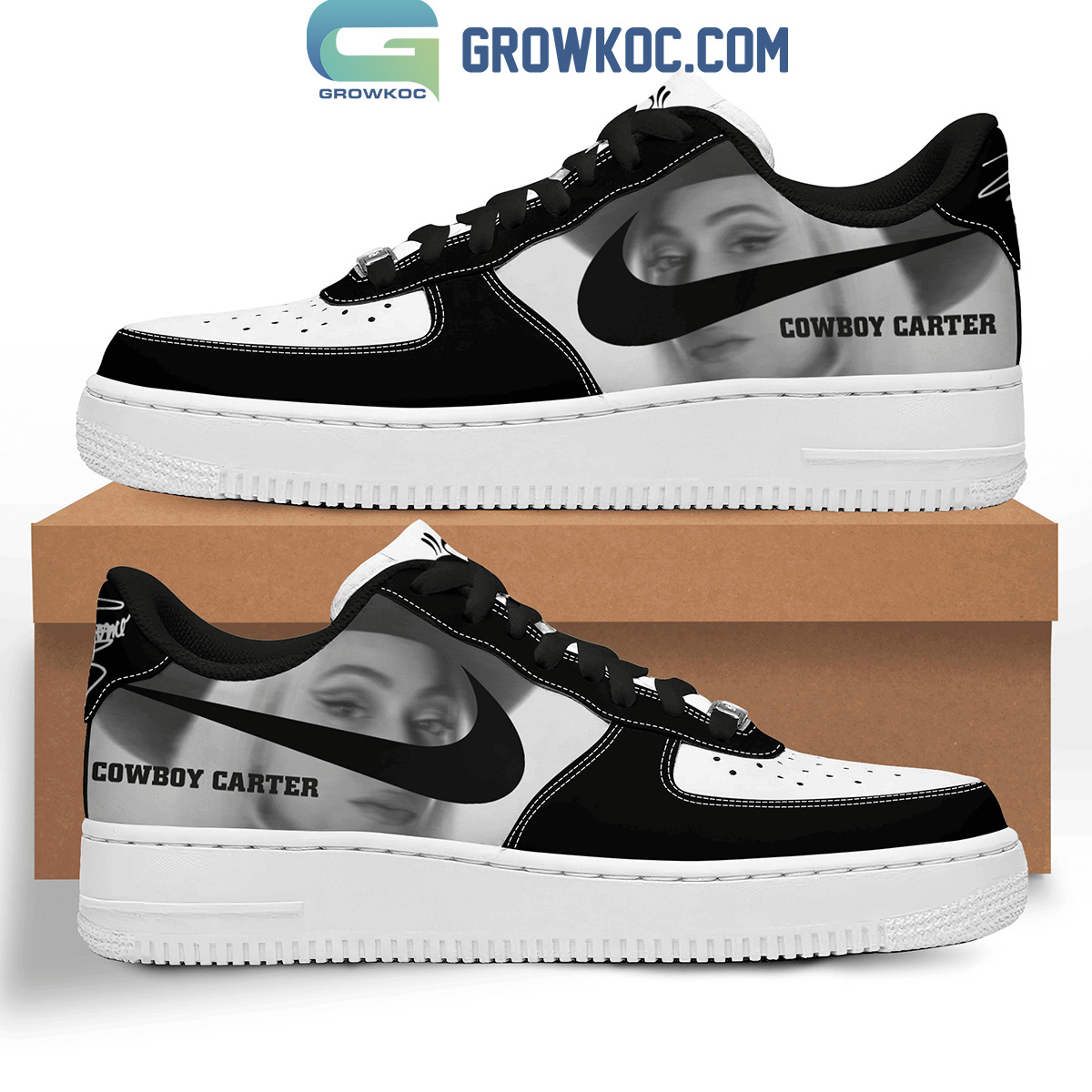 Beyonce Black And White Cowboy Carter  NK1 AIRF1 Shoes HG Men Woman Fashion Shoes For Men Woman Sneaker Shoes Sneaker Shoes - Minisgiftshop