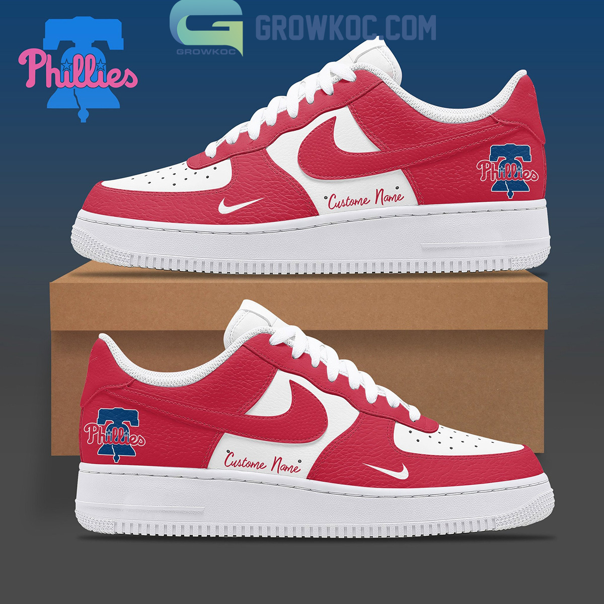 Philadelphia Phillies Baseball Team Personalized  NK1 AIRF1 Shoes HG Men Woman Fashion Shoes For Men Woman Sneaker Shoes Sneaker Shoes - Minisgiftshop