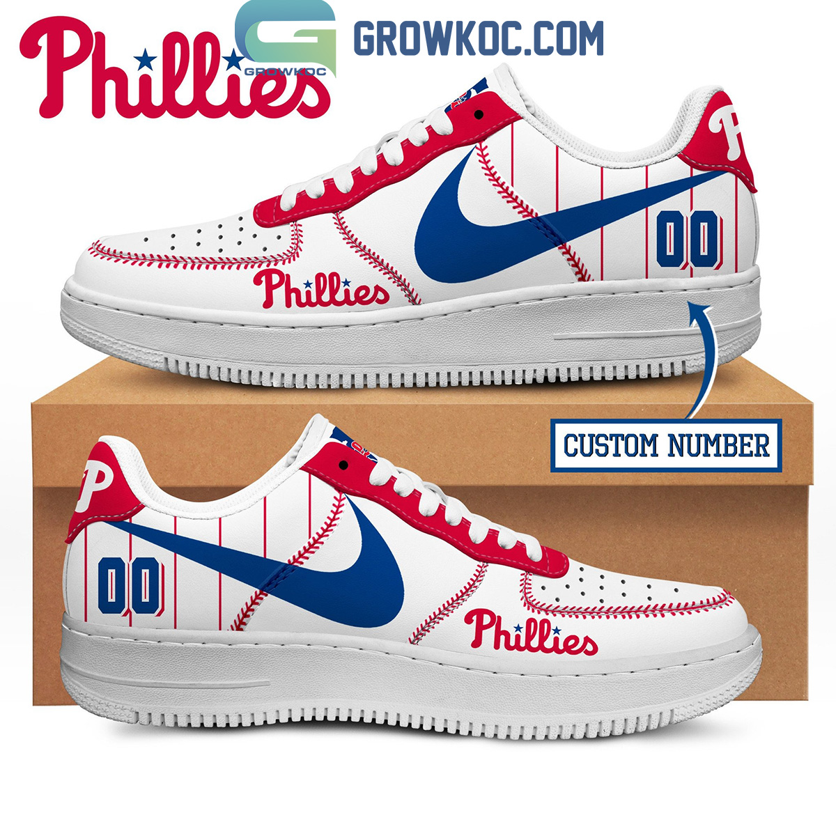 Philadelphia Phillies Fan Personalized  NK1 AIRF1 Shoes HG Men Woman Fashion Shoes For Men Woman Sneaker Shoes Sneaker Shoes - Minisgiftshop