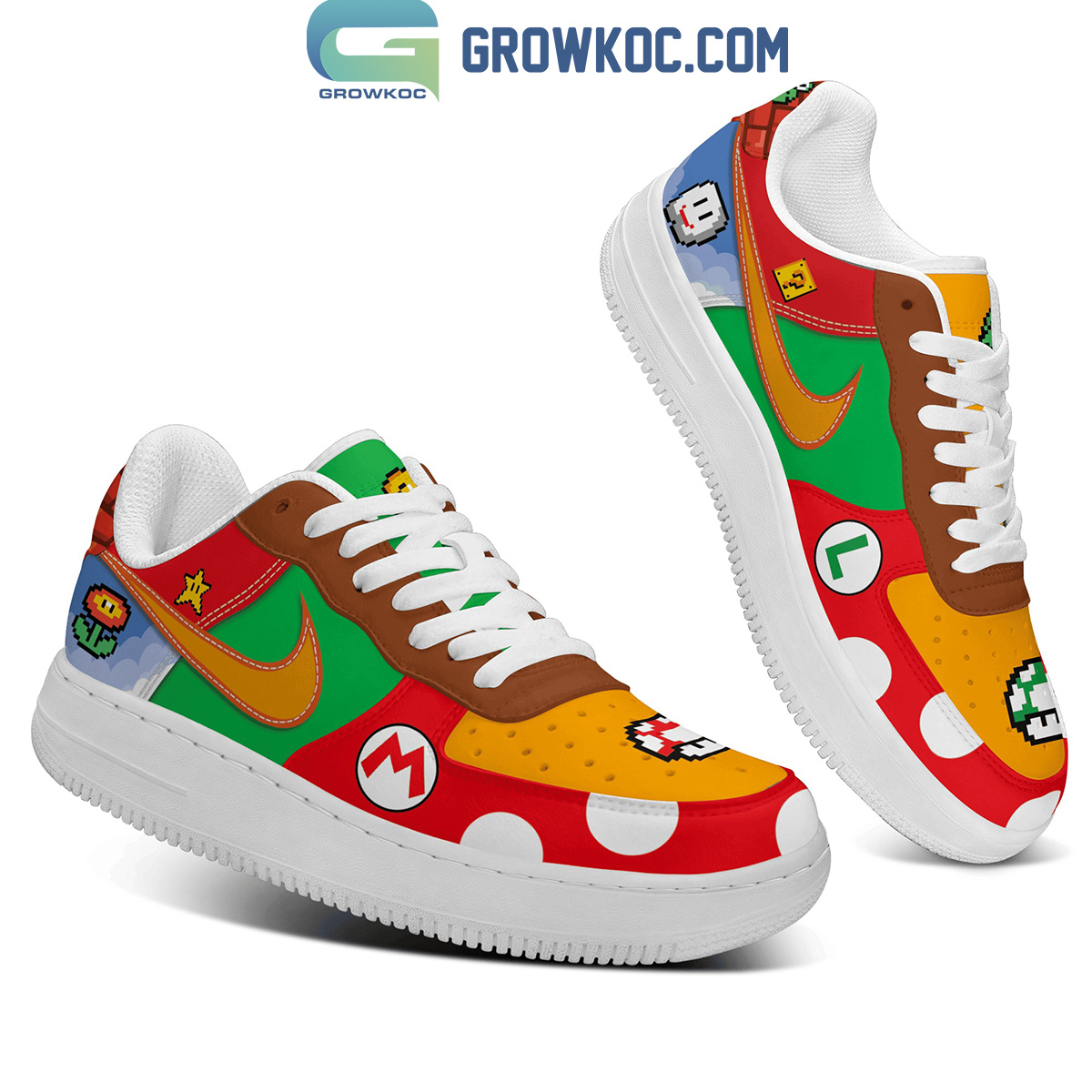 Super Mario Mushroom Video Game  NK1 AIRF1 Shoes HG Men Woman Fashion Shoes For Men Woman Sneaker Shoes Sneaker Shoes - Minisgiftshop