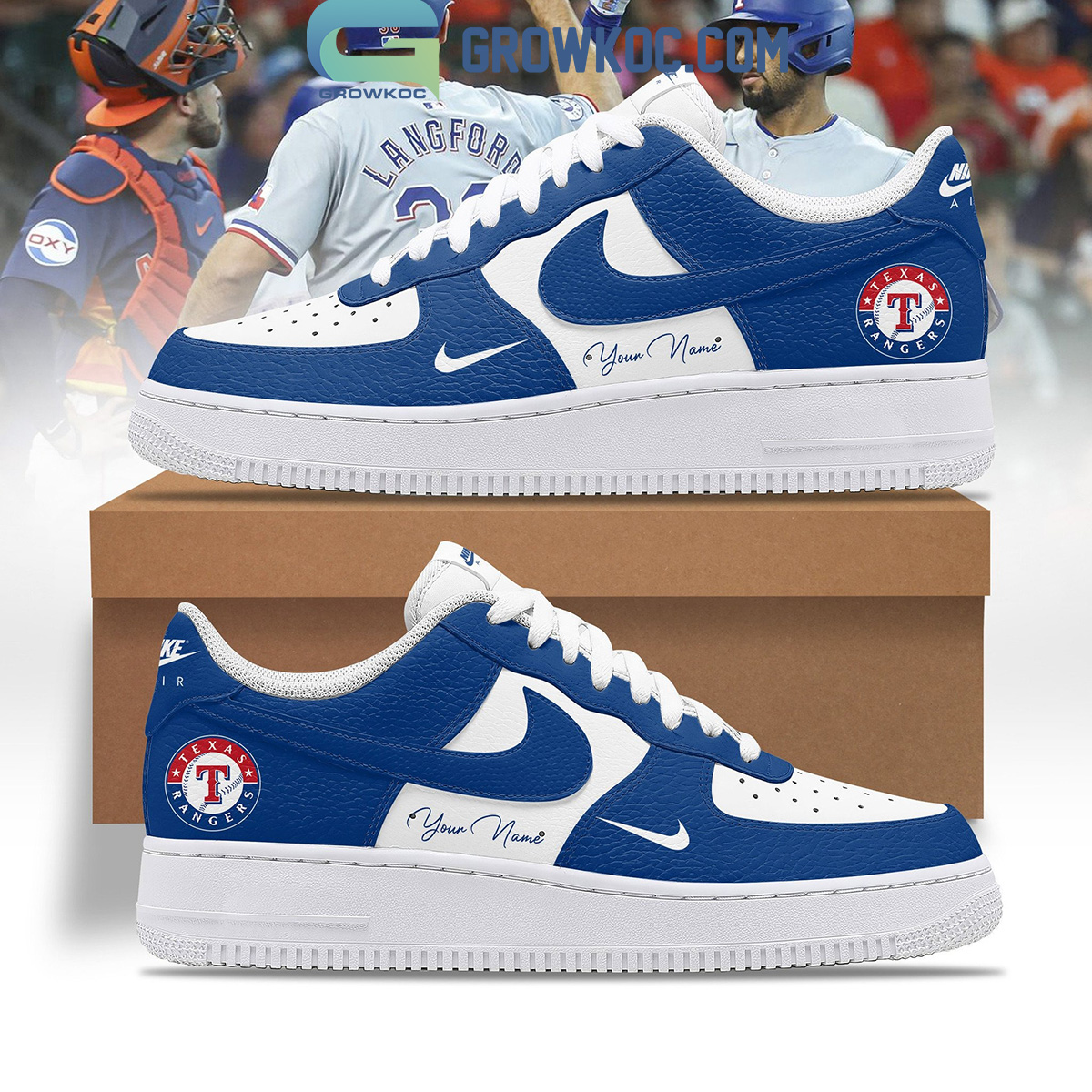 Texas Rangers Baseball Team Personalized  NK1 AIRF1 Shoes HG Men Woman Fashion Shoes For Men Woman Sneaker Shoes Sneaker Shoes - Minisgiftshop