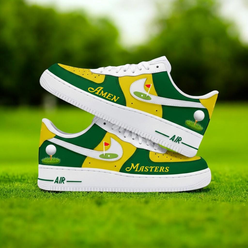 Golf AF1 Sneakers  Golf Masters Custom AF1 Shoes  Augusta Golf Masters Shoes NNA