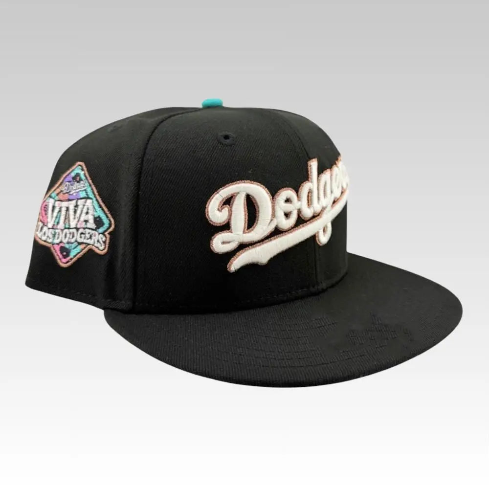 2025 Los Angeles Dodgers Black Scrip Viva Hat HFN Embroidered Snapback Cap