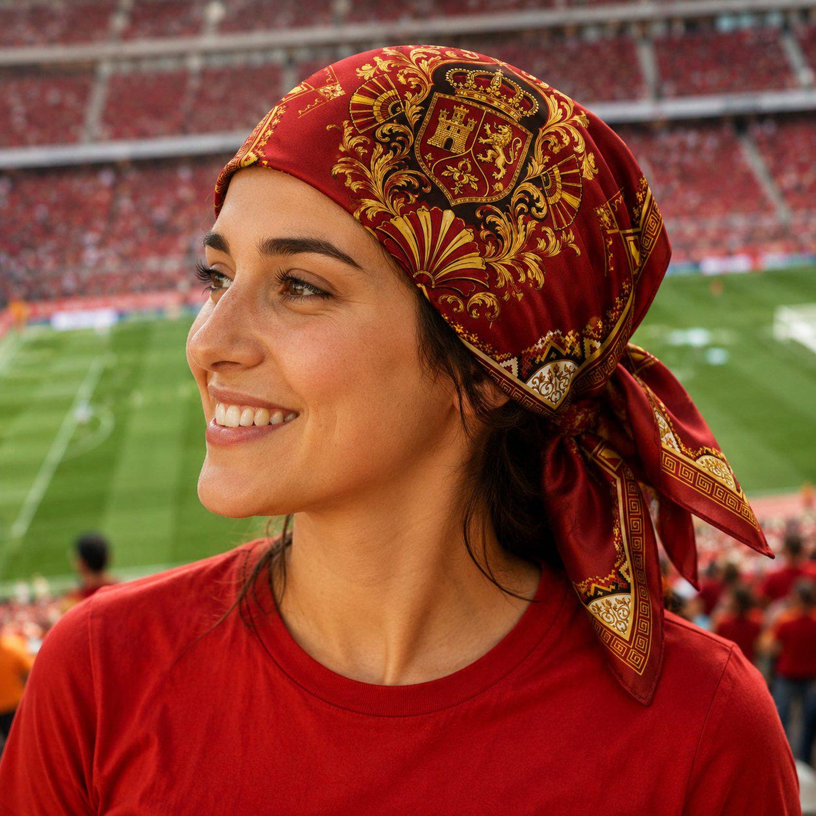 Spain Football Satin Bandana, World Soccer 2026 Spain Fan Scarf, Spanish Football Fan LN
