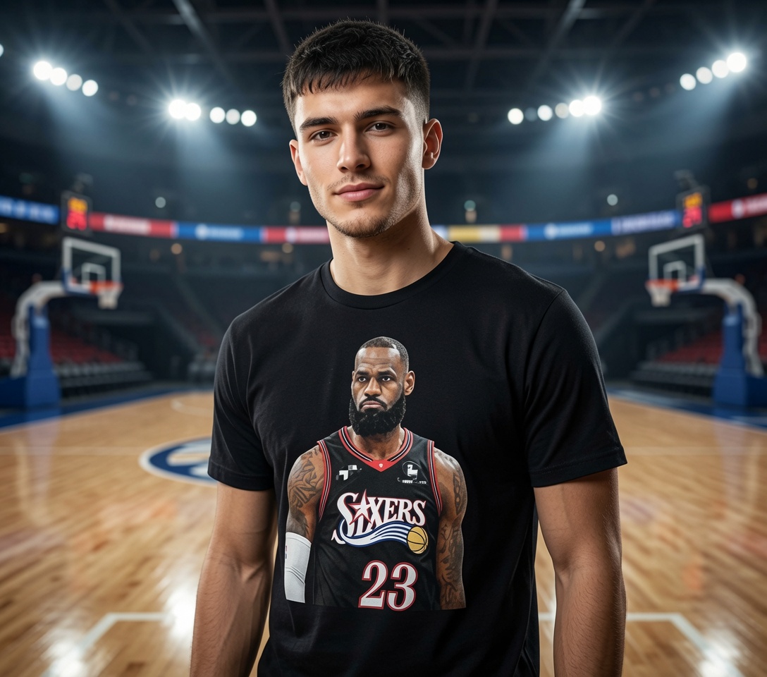 LeBron James Philadelphia 76ers Black 23 Shirt 2026 76ers Merch Gifts For LeBron Fans Tshirt Hoodie Sweatshirt HG